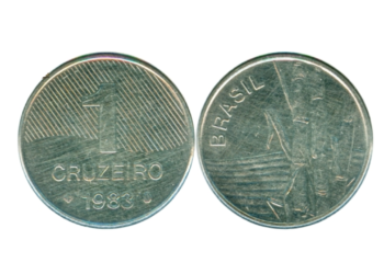 Moeda de 1 cruzeiro de 1983 com cana-de-açúcar é rara e vale até R$ 3 mil.