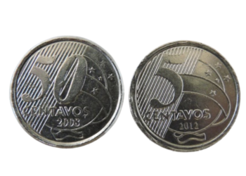 Moeda de 50 centavos com erro de cunhagem pode valer até R$ 1.800 no mercado.