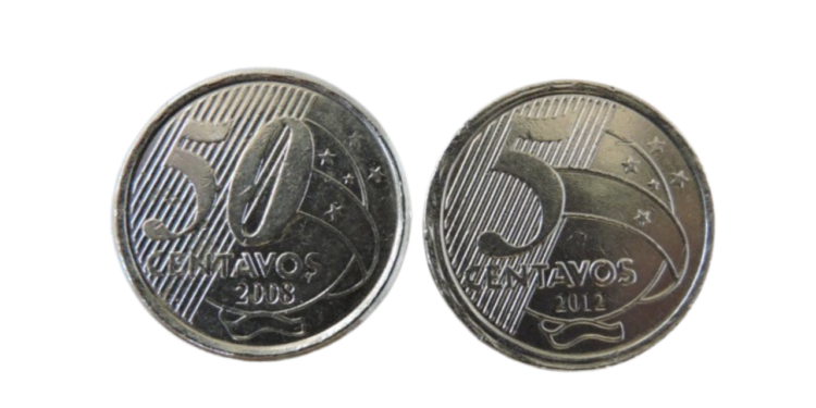 Moeda de 50 centavos com erro de cunhagem pode valer até R$ 1.800 no mercado.