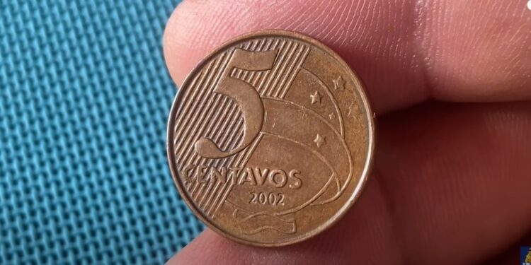 Descubra a incrível moeda de 5 centavos 2002 com erro de cunhagem!