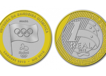 Algumas edições especiais de moedas de 1 real das Olimpíadas são bastante raras no mercado de colecionadores do Brasil.