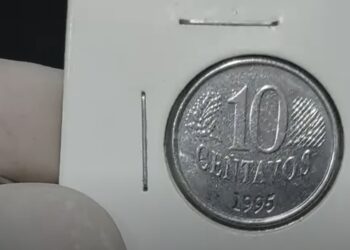 Confira: anomalia raríssima na moeda de 10 centavos ano 1995