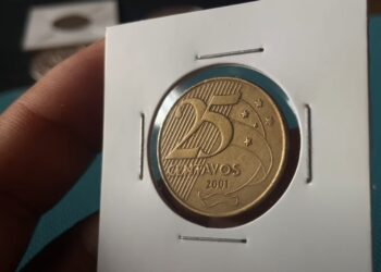 Descubra a moeda de 25 centavos ano 2001 com erro que vale até R$ 180!