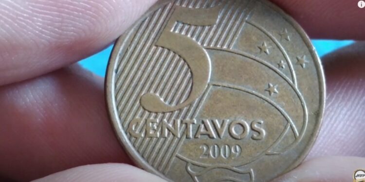 Moeda de 5 centavos 2009: erro incrível vale até R$ 200!