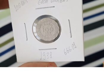 Incrível moeda de 100 réis 1938 vale quase um salário mínimo!