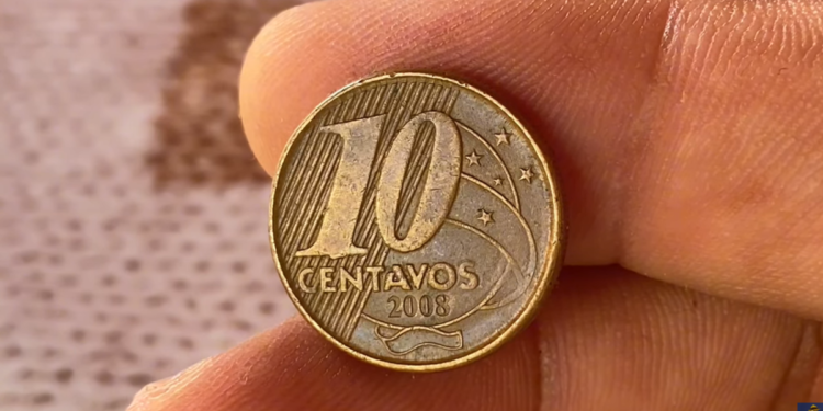 Descubra o valor da moeda de 10 centavos 2008 com erro de cunhagem!