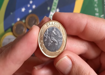 Moeda paraolímpica perna de pau