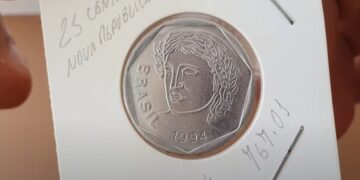 Moeda 25 centavos 1994 é avaliada em R$1.500.