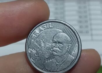 Moeda 50 centavos Reverso Invertido