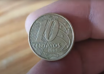 Rastro nas estrelas e cunho marcado: o defeito que torna a moeda de 10 centavos de 2008 especial