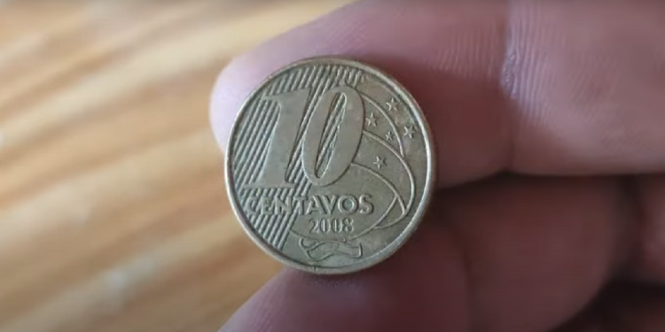 Rastro nas estrelas e cunho marcado: o defeito que torna a moeda de 10 centavos de 2008 especial