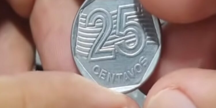 Moeda 25 centavos 1995