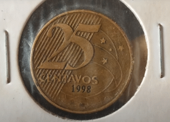 Moeda de 25 centavos de 1998: descubra o erro de cunhagem que pode render até R$ 300