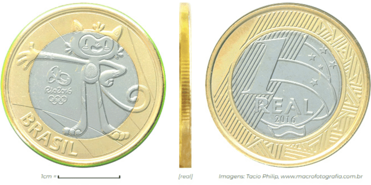 Moeda de 1 real das Olimpíadas com o mascote Vinícius: veja se o tesouro está no seu troco