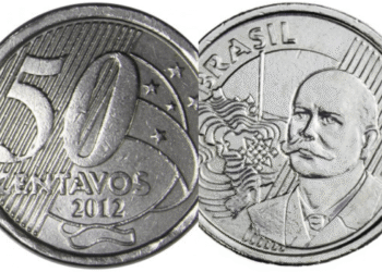 Moeda de 50 centavos de 2012 prateada: descubra por que ela pode valer até R$ 1.850