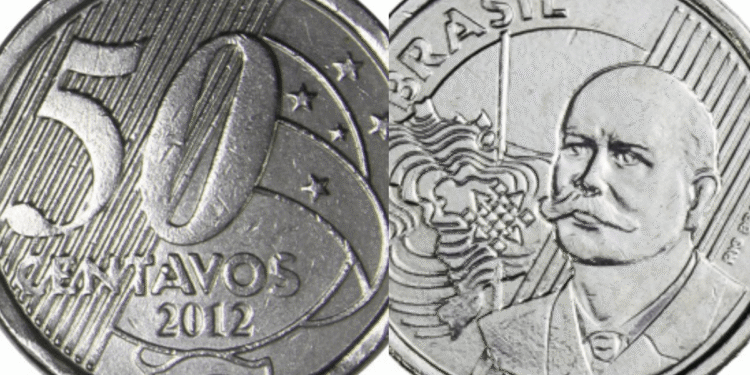 Moeda de 50 centavos de 2012 prateada: descubra por que ela pode valer até R$ 1.850