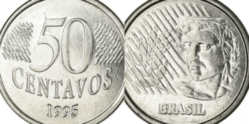 Seu troco pode surpreender: moeda de 50 centavos de 1995 com erro raro vale até R$ 200
